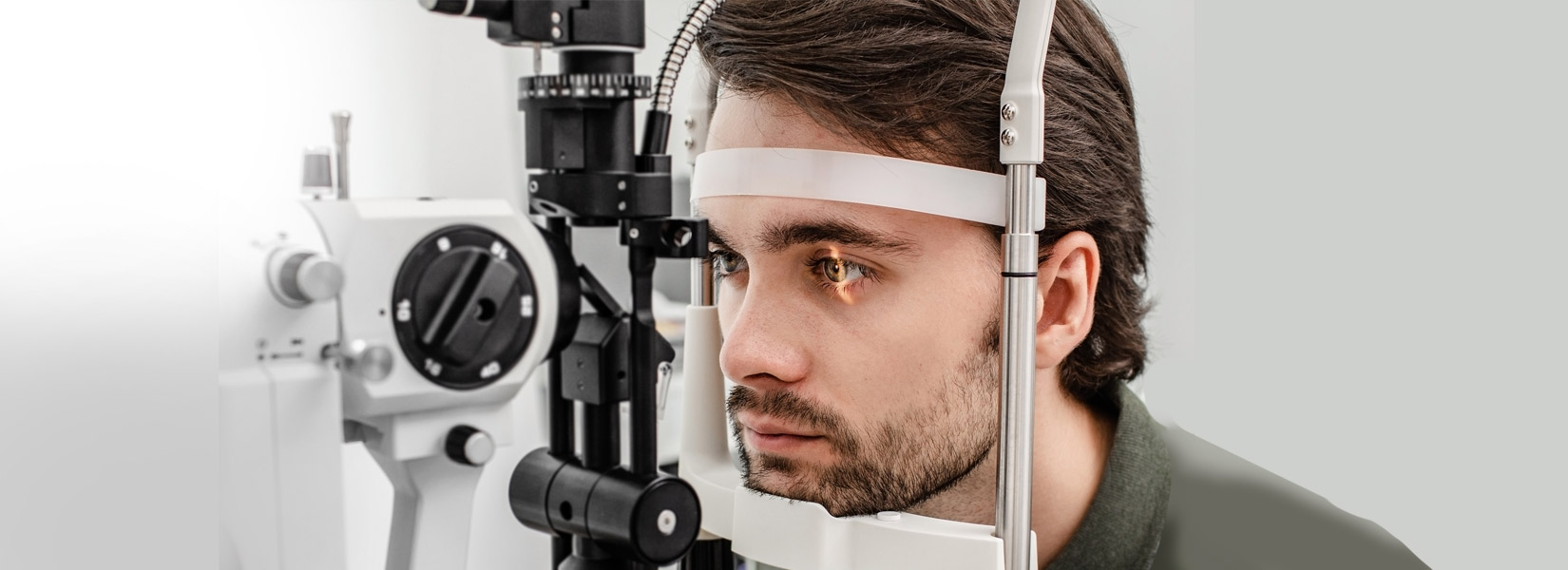young man during eye exam in Far West Side